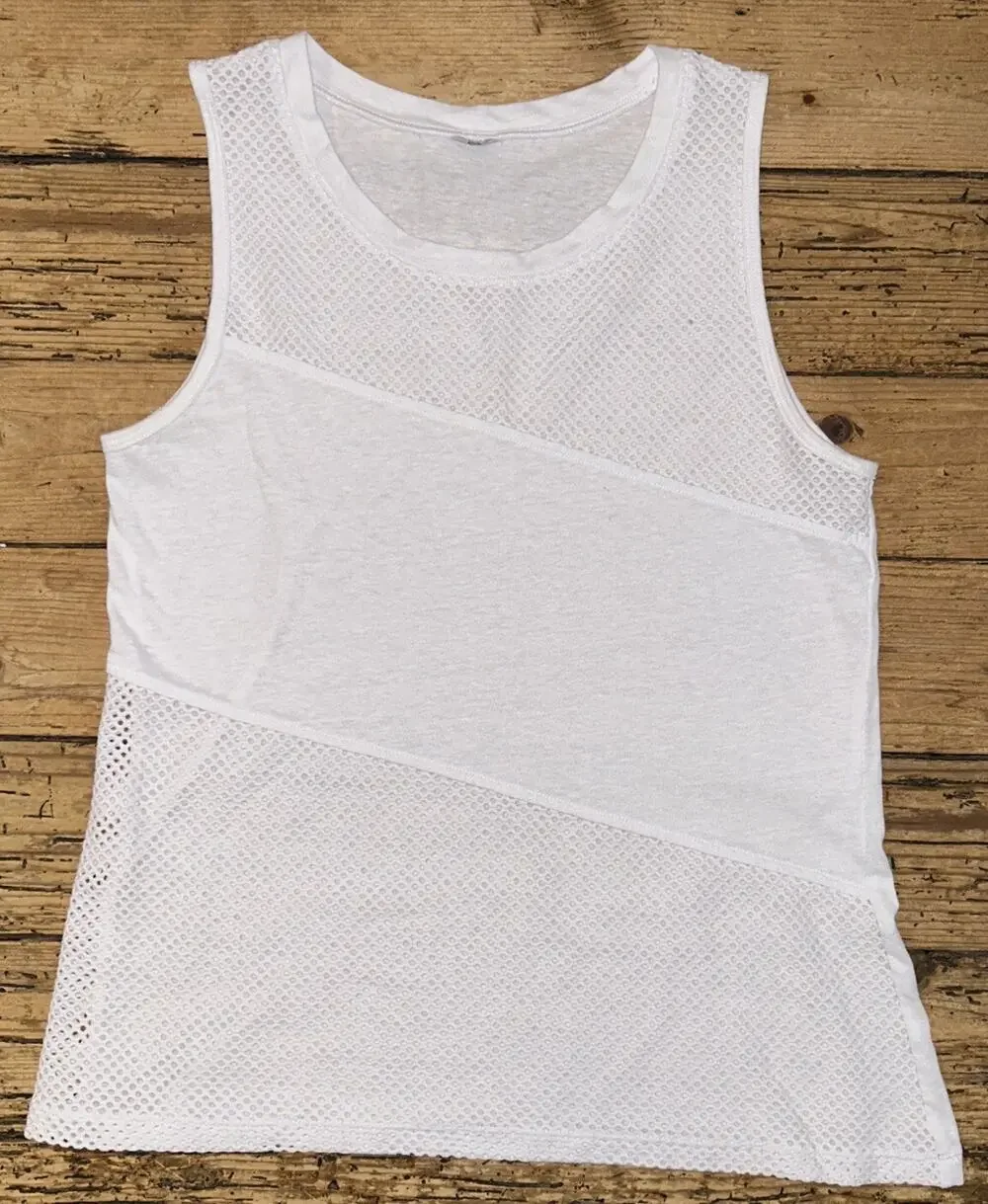 Lorna Jane Women’s White Sporty Mesh Tank Size S